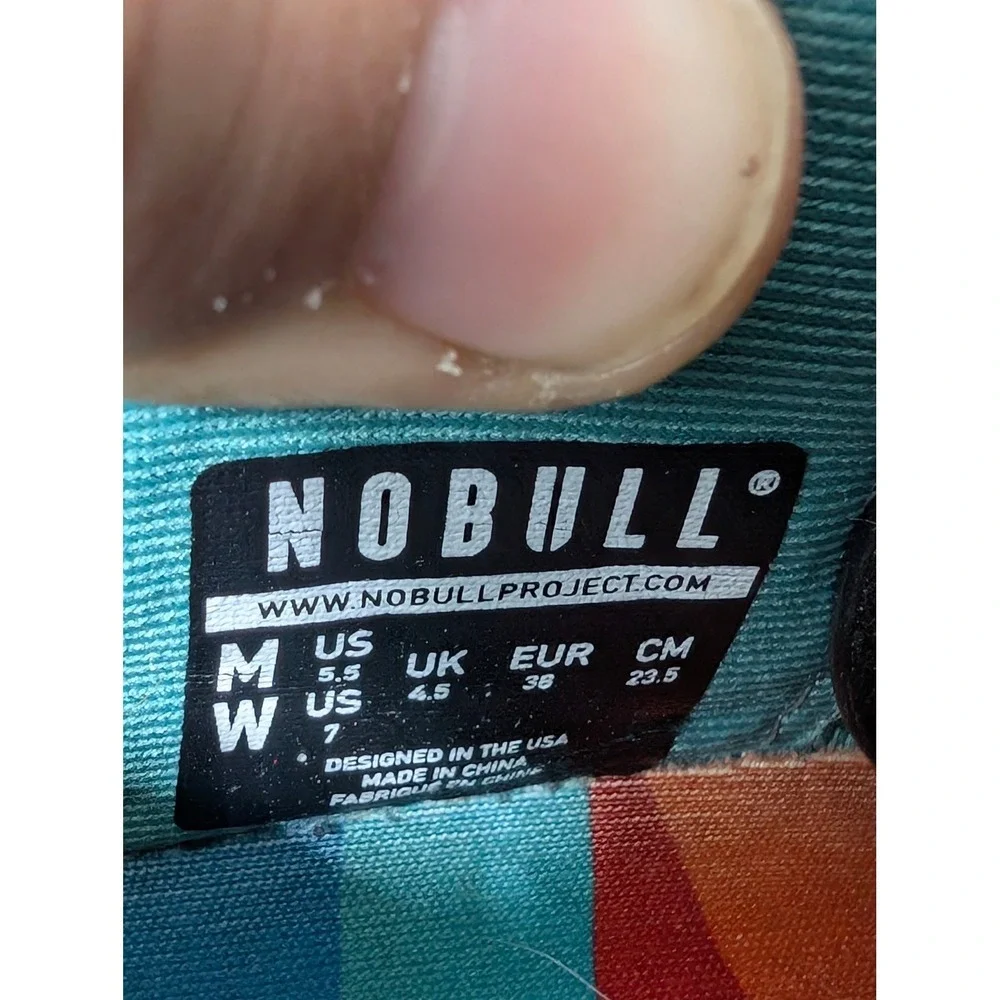 NOBULL Trainer Women 7 Teal Rainbow Sunrise Palm Tree SuperFabric Cross Training